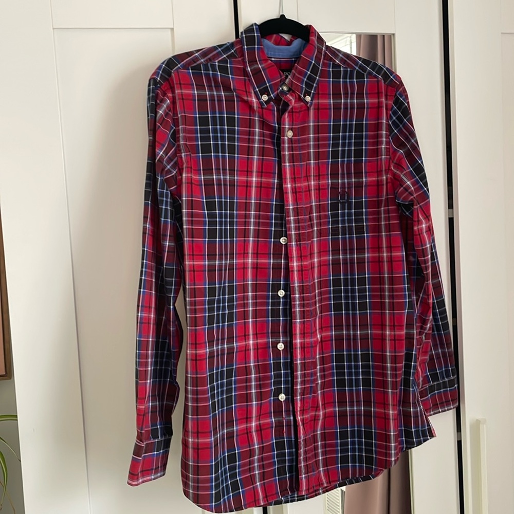 Chaps Red & blue plaid button down